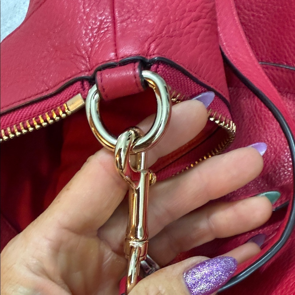 Cherry Red- Coach Lennox PebbleLeather Tote - Picture 16 of 17